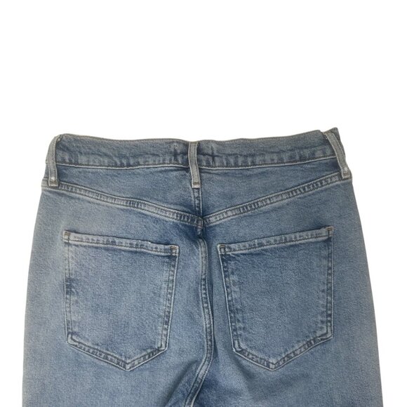 Agolde Riley Long Straight Leg Jeans Size 27 In Cove Wash Faded Denim Distressed - Picture 6 of 15